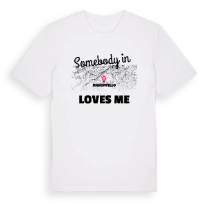 Någon i Manoppello älskar mig t-shirt – ekologisk bomull t-shirt från Pinshirt