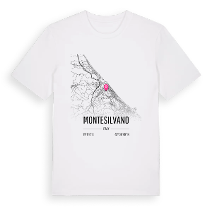 Montesilvano karta t-shirt – ekologisk bomull t-shirt från Pinshirt