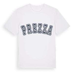 Prezza college t-shirt – ekologisk bomull t-shirt från Pinshirt