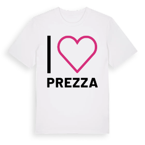 Jag älskar Prezza t-shirt stort tryck – ekologisk bomull t-shirt från Pinshirt