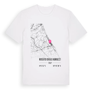 Roseto degli Abruzzi karta t-shirt – ekologisk bomull t-shirt från Pinshirt