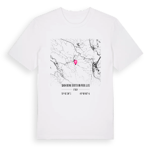 San Benedetto in Perillis karta t-shirt – ekologisk bomull t-shirt från Pinshirt