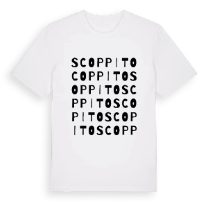 Scoppito ordlek t-shirt – ekologisk bomull t-shirt från Pinshirt
