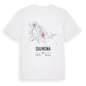 Sulmona karta t-shirt – ekologisk bomull t-shirt från Pinshirt