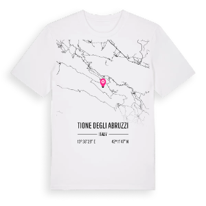 Tione degli Abruzzi karta t-shirt – ekologisk bomull t-shirt från Pinshirt