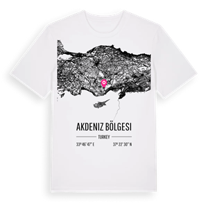 Akdeniz Bölgesi karta t-shirt – ekologisk bomull t-shirt från Pinshirt
