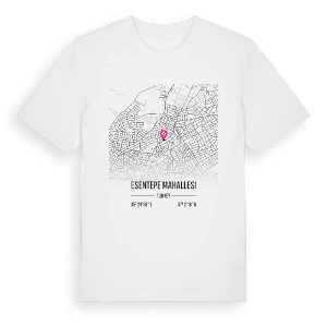 Esentepe Mahallesi karta t-shirt – ekologisk bomull t-shirt från Pinshirt