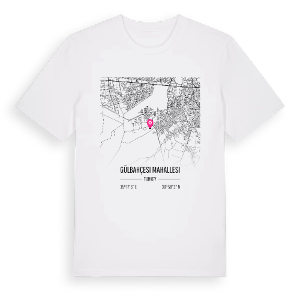 Gülbahçesi Mahallesi karta t-shirt – ekologisk bomull t-shirt från Pinshirt