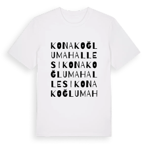 Konakoğlu Mahallesi ordlek t-shirt – ekologisk bomull t-shirt från Pinshirt