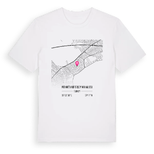 Mehmet Akif Ersoy Mahallesi karta t-shirt – ekologisk bomull t-shirt från Pinshirt