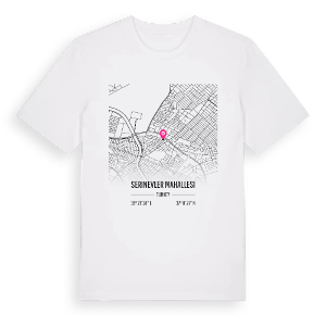 Serinevler Mahallesi karta t-shirt – ekologisk bomull t-shirt från Pinshirt