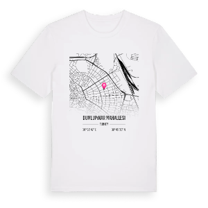 Dumlupınar Mahallesi karta t-shirt – ekologisk bomull t-shirt från Pinshirt