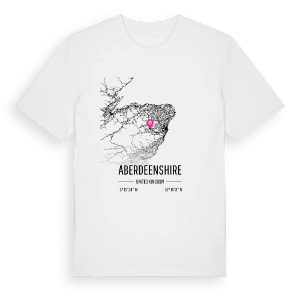 Aberdeenshire karta t-shirt – ekologisk bomull t-shirt från Pinshirt