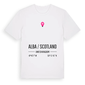 Alba / Scotland karta t-shirt – ekologisk bomull t-shirt från Pinshirt