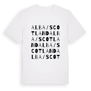 Alba / Scotland ordlek t-shirt – ekologisk bomull t-shirt från Pinshirt