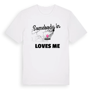 Någon i Angus älskar mig t-shirt – ekologisk bomull t-shirt från Pinshirt