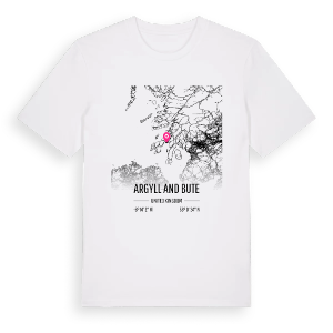Argyll and Bute karta t-shirt – ekologisk bomull t-shirt från Pinshirt