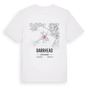 Barrhead karta t-shirt – ekologisk bomull t-shirt från Pinshirt