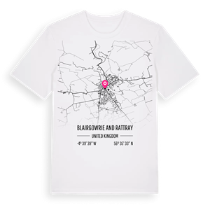 Blairgowrie and Rattray karta t-shirt – ekologisk bomull t-shirt från Pinshirt