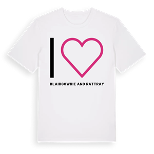 Jag älskar Blairgowrie and Rattray t-shirt stort tryck – ekologisk bomull t-shirt från Pinshirt