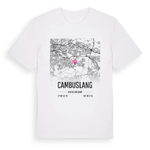 Cambuslang karta t-shirt – ekologisk bomull t-shirt från Pinshirt