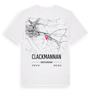 Clackmannan karta t-shirt – ekologisk bomull t-shirt från Pinshirt