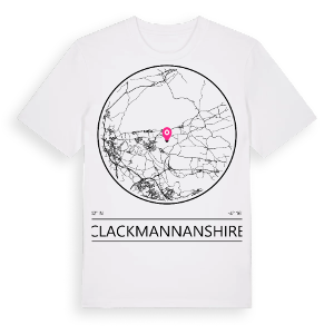 Clackmannanshire t-shirt – ekologisk bomull t-shirt från Pinshirt