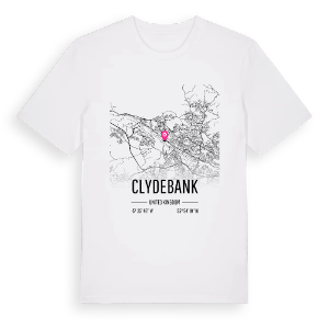 Clydebank karta t-shirt – ekologisk bomull t-shirt från Pinshirt
