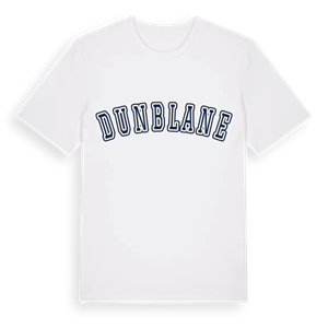 Dunblane college t-shirt – ekologisk bomull t-shirt från Pinshirt