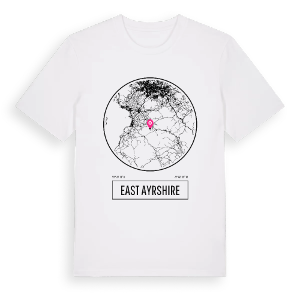 East Ayrshire t-shirt – ekologisk bomull t-shirt från Pinshirt