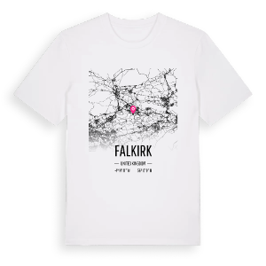Falkirk karta t-shirt – ekologisk bomull t-shirt från Pinshirt