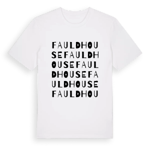 Fauldhouse ordlek t-shirt – ekologisk bomull t-shirt från Pinshirt