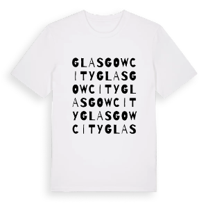Glasgow City ordlek t-shirt – ekologisk bomull t-shirt från Pinshirt