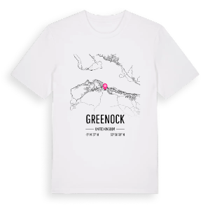 Greenock karta t-shirt – ekologisk bomull t-shirt från Pinshirt