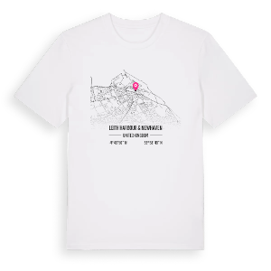 Leith Harbour & Newhaven karta t-shirt – ekologisk bomull t-shirt från Pinshirt