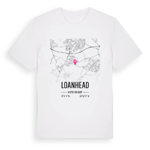 Loanhead karta t-shirt – ekologisk bomull t-shirt från Pinshirt