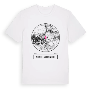 North Lanarkshire t-shirt – ekologisk bomull t-shirt från Pinshirt