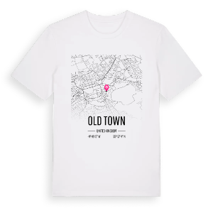 Old Town karta t-shirt – ekologisk bomull t-shirt från Pinshirt