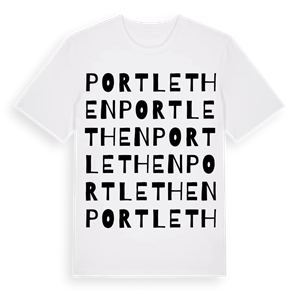 Portlethen ordlek t-shirt – ekologisk bomull t-shirt från Pinshirt