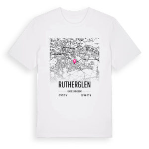 Rutherglen karta t-shirt – ekologisk bomull t-shirt från Pinshirt