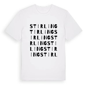 Stirling ordlek t-shirt – ekologisk bomull t-shirt från Pinshirt