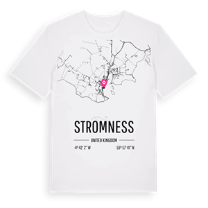 Stromness karta t-shirt – ekologisk bomull t-shirt från Pinshirt