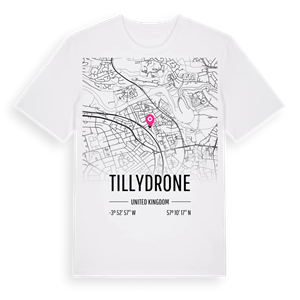 Tillydrone karta t-shirt – ekologisk bomull t-shirt från Pinshirt