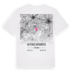 Alytaus apskritis karta t-shirt – ekologisk bomull t-shirt från Pinshirt