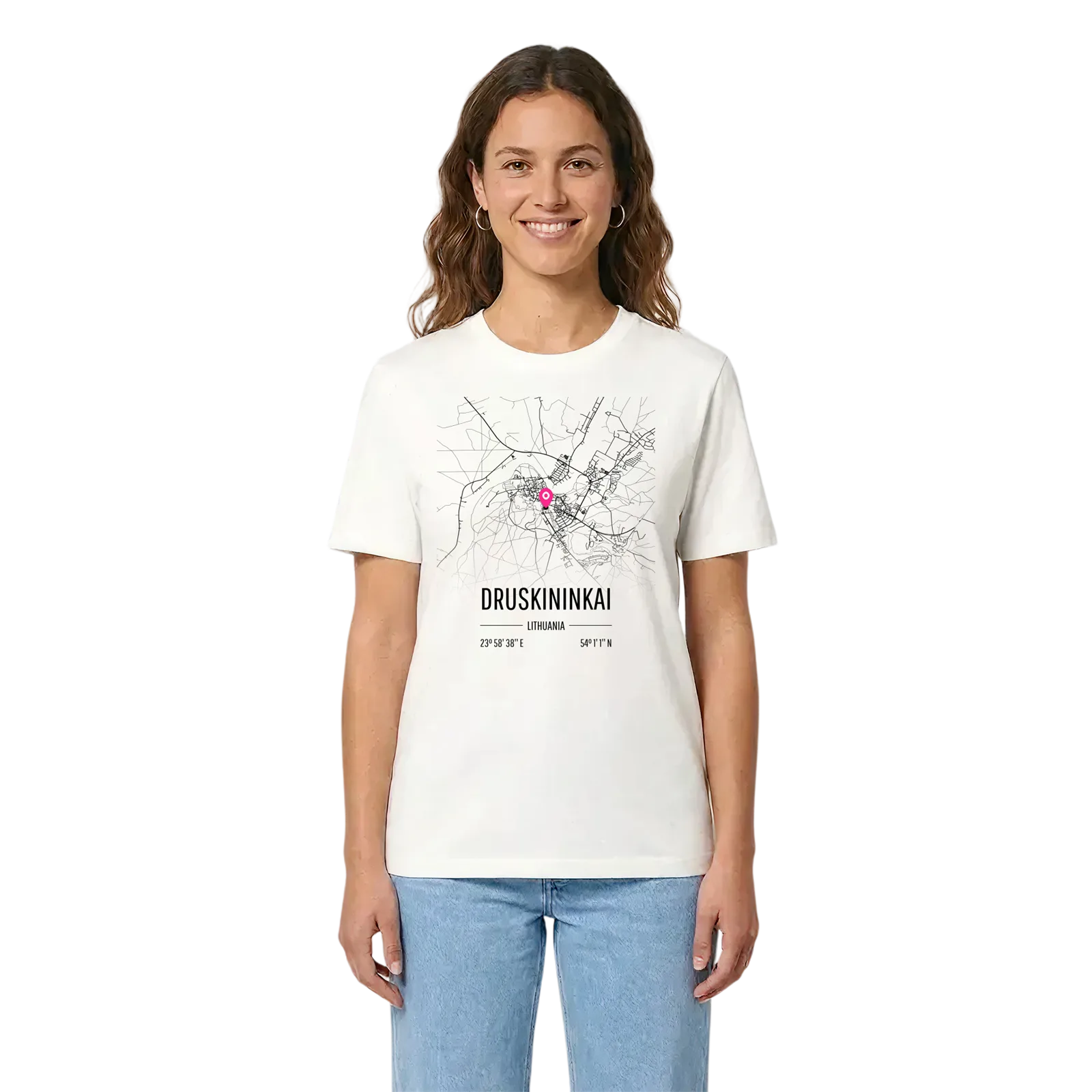 Druskininkai karta t-shirt – White, i miljö