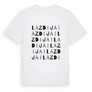 Lazdijai ordlek t-shirt – ekologisk bomull t-shirt från Pinshirt
