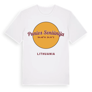 Punios seniūnija cirkel t-shirt – ekologisk bomull t-shirt från Pinshirt