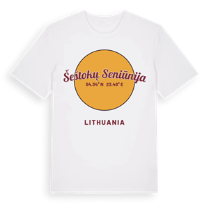 Šeštokų seniūnija cirkel t-shirt – ekologisk bomull t-shirt från Pinshirt