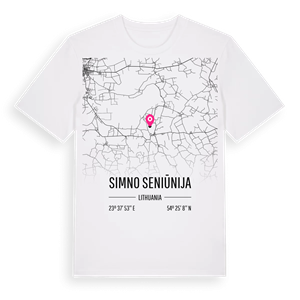 Simno seniūnija karta t-shirt – ekologisk bomull t-shirt från Pinshirt