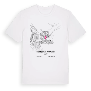 Ellibeşevler Mahallesi karta t-shirt – ekologisk bomull t-shirt från Pinshirt